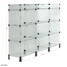 Balcão de Atendimento Modulado em Vidro com Porta Bijuterias - 1,50 x 1,10 X 0,40
