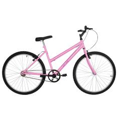 Bicicleta de Passeio Ultra Bikes Esporte Aro 26 Reforçada Freio V-Brake Sem Marcha Feminina Rosa Bebê