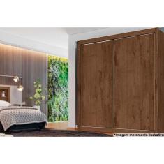 Guarda Roupa Casal Zurique 2 Portas de Correr 4 Gavetas MDF Blush Braúna Móveis Europa
