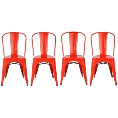 Kit 4 Cadeiras Design Tolix Metal Pelegrin Pel-1518