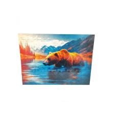 Quebra-Cabeça Urso Caçador 150 Peças em MDF 39,5x29,8 cm