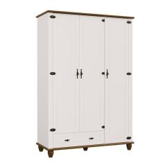 Guarda-roupas Retrô 3p 1g Off White-nogueira Roupeiro Solteiro Ou Infantil