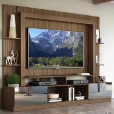 Rack c/ Painel TV 65" Portas c/ Espelho Oslo Multimóveis Madeirado