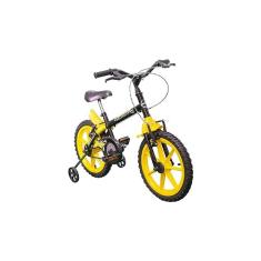 Bicicleta Dino Infantil Aro 16 Preto e Amarelo Track Bikes