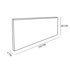 Cabeceira Painel Clean Box Solteiro 100cm preto