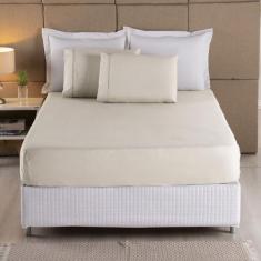 Jogo de Lençol Casal Padrão 3 Peças 100% Algodão 250 Fios Com Acabamen