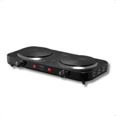 Fogão Elétrico Elgin Portátil 2 Bocas Preto Antiaderente 110v ou 220v,