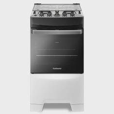 Fogão 4 Bocas Mesa de Inox Branco Continental FC4IB