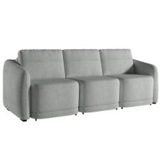 Sofá Cama Casal Para Sala 306cm Polska K04 Bouclê Cinza Claro - Mpozenato