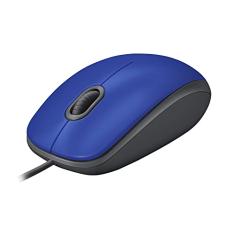 Mouse com fio USB Logitech M110 com Clique Silencioso, Design Ambidestro e Facilidade Plug and Play - Azul