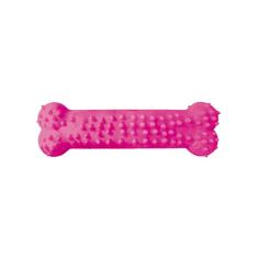 Brinquedo Osso Plaque Ataque Borracha com Cravo Furacão Pet Nº2 M - Rosa