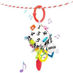  Brinquedos de cadeirinha de carro bebê com chocalhos & dentes, preto e branco H