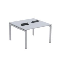 Mesa Plataforma Dupla com Pé de Aço para Coworking 120x120 Pdc12/12/2p Cinza