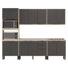Cozinha Modulada Firenze FHR001 Avena Touch Grafito - Demóbile