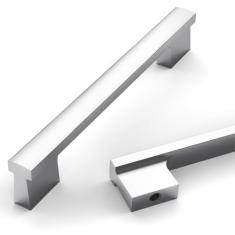 Asidrama Pacote com 10 puxadores de armário de cozinha cromados polidos de 128 mm, puxadores de armário de cozinha para puxadores de gaveta de armário