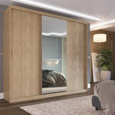 Guarda Roupa Casal com 3 Portas e 1 com 4 Espelhos 100% MDF London Yes