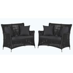 2 Sofás Área Externa Igapó Alumínio Pintura Fendi Corda Náutica Estofa