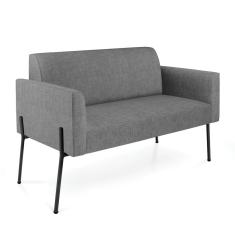 Sofá Namoradeira 2 Lugares Pé De Ferro Preto Marisa Linho D03 - D'rossi Cor Grafite