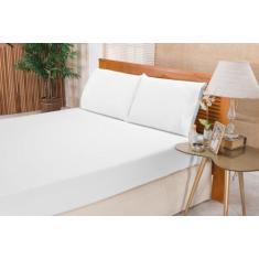 Jogo de Cama Casal Queen Elegance 3 Peças 180 Fios Branco - Bordados L