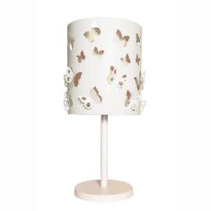Abajur Infantil Borboletas Duplo 20x41cm Cru/ Branco