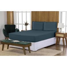 Jogo De Lençol Queen 3 Peças Algodão Micro Percal Com Elástico e Fronh