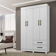 Roupeiro Copacabana Branco Sem Espelho Com 4 Portas Benetil Moveis