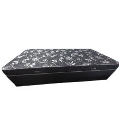 Cama Box Baú Solteiro Conjugado, (com colchão acoplado) em Suede Preto