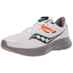 Saucony Tênis masculino Guide 16, Branco/Cascalho, 40