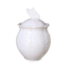 Açucareiro De Porcelana Butterfly Flowers Borboletas 13cm Lyor