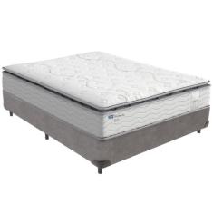 Cama Box Cinza e Colchão Amsterdã Molas Ensacadas Casal Probel
