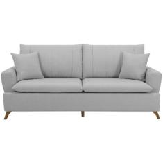 Sofa 3 Lugares 200 cm Eron Linho Cinza Vazzano - D'monegatto, Cinza
