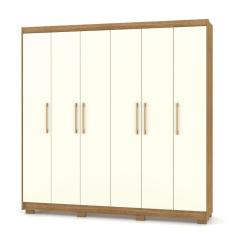 Guarda Roupa Casal Pernambuco 6 Portas Nature Champanhe Vila Rica