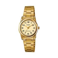 Relógio casio feminino dourado ltp-v001g-9budf
