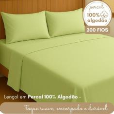 Jogo de Lençol Casal Algodão Completo Percal 200 Fios Roupa de Cama Co