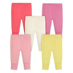 Calça Mijão Bebê Kit 5 Peças Liso Algodão Amor - DCP Kids, G