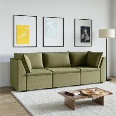 Sofá Modular 2 Módulos Canto 1 Módulo Central Zen CabeCasa MadeiraOrig