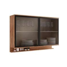 Armário Aéreo p/ Cozinha Alpha 2500 c/ 2 Portas c/ Vidro Canelado 120c