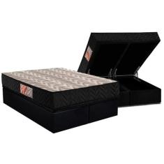 Conjunto Box Baú Queen: Colchão Espuma Paropas D28 Pasquale Black + Ba