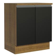 Balcão de Cozinha Madesa Glamy 70cm 2 Portas Preto