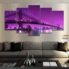 Quadro Decorativo Ponte de Manhattan 130x63 em tecido