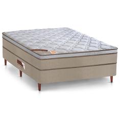 Cama Box Casal Castor Revolution com Mola Bonnel 66x138x188cm – Branco/Bege
