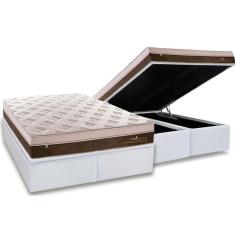 Cama Box Baú Queen: Colchão Molas MasterPocket Ensacadas Plumatex   Personalle + Base CRC Courano White(158x198)