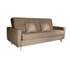 Sofá Cama 2 Lugares Reclinável e Baú Pamela Capuccino Matrix