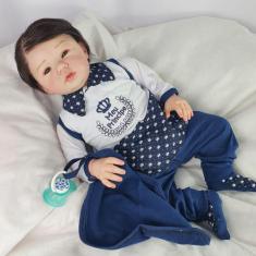 Bebê Reborn Menino Recém Nascido Cabelo Fio a Fio - Mundo Azul e Rosa
