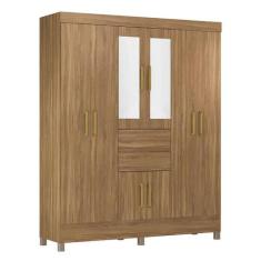 Guarda Roupa Casal Munique Amêndola Touch com Espelho  Demóbile - Demo