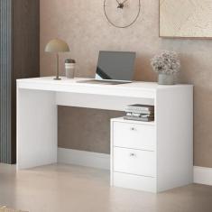 Escrivaninha Mesa com Gaveteiro 2 Gavetas MDF Funzionale Belmax, Branc