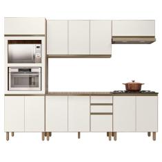 Armário De Cozinha 5 Peças Com Tampo Jany N03 Carvalho/off - Mpozenato