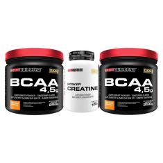 KIT 2x BCAA Powder 4.5 250g Uva + 1x  Creatina 100g - Bodybuilders-Unissex