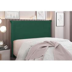 Cabeceira Cama Box Solteiro 90 cm Garden Veludo Verde S04 - D'Rossi - 