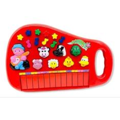 Piano Teclado Infantil Musical Educativo Som De Animais(vermelho) - To